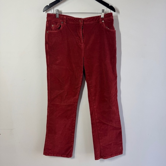 Woolrich Red Corduroy Pants Women’s Size 8 Mid Rise Straight Leg Cotton Blend - Picture 2 of 12